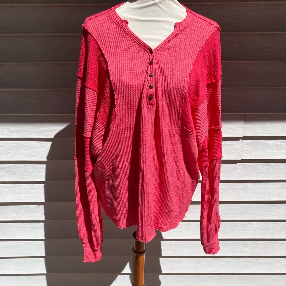 FREE PEOPLE top Henley thermal